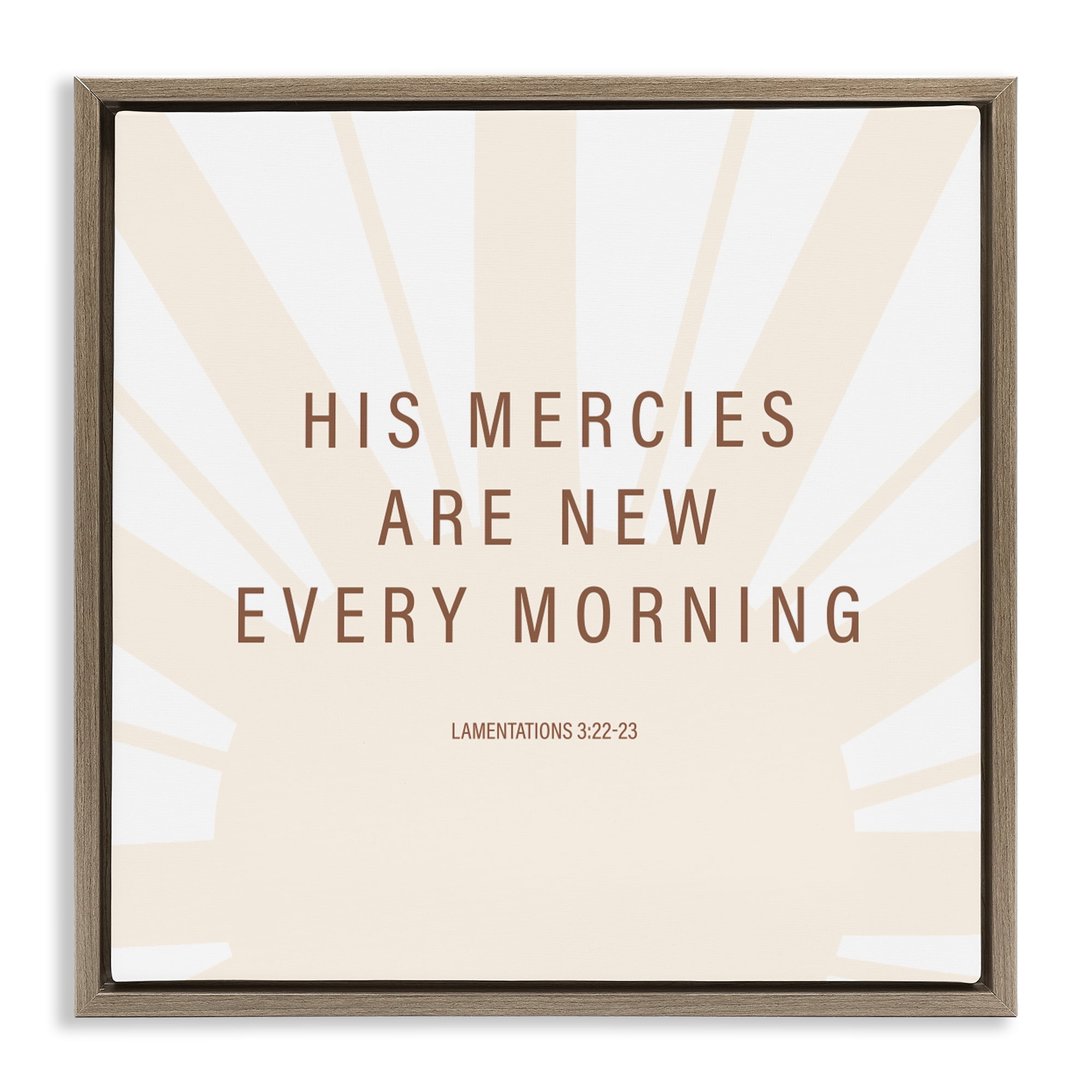 Stupell Industries His Mercies Are New Brown Framed Floater Canvas Wall Art, design by SD Graphics Studio