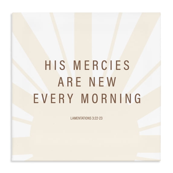 Stupell Industries Farmhouse His Mercies Are New Canvas Art, 30 x 30, by SD Graphics Studio