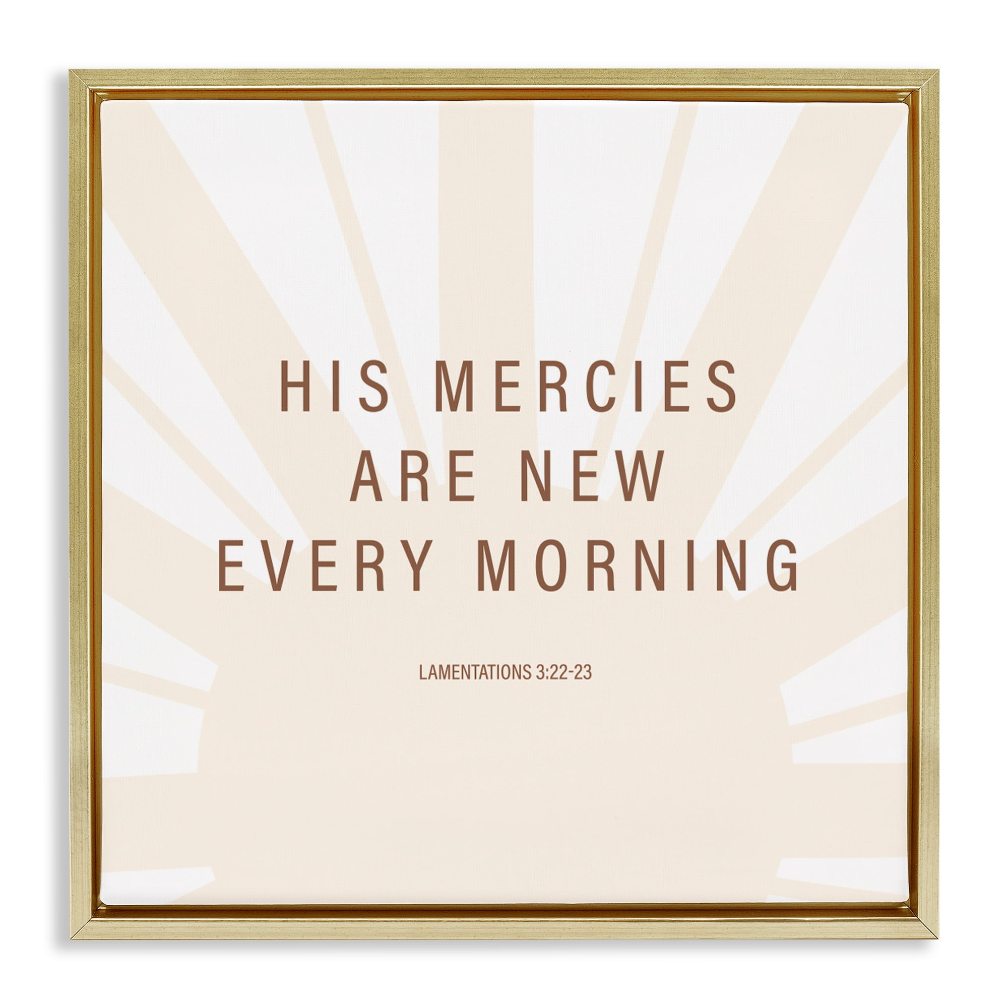 Stupell Industries His Mercies Are New Gold Framed Floater Canvas Wall Art, design by SD Graphics Studio