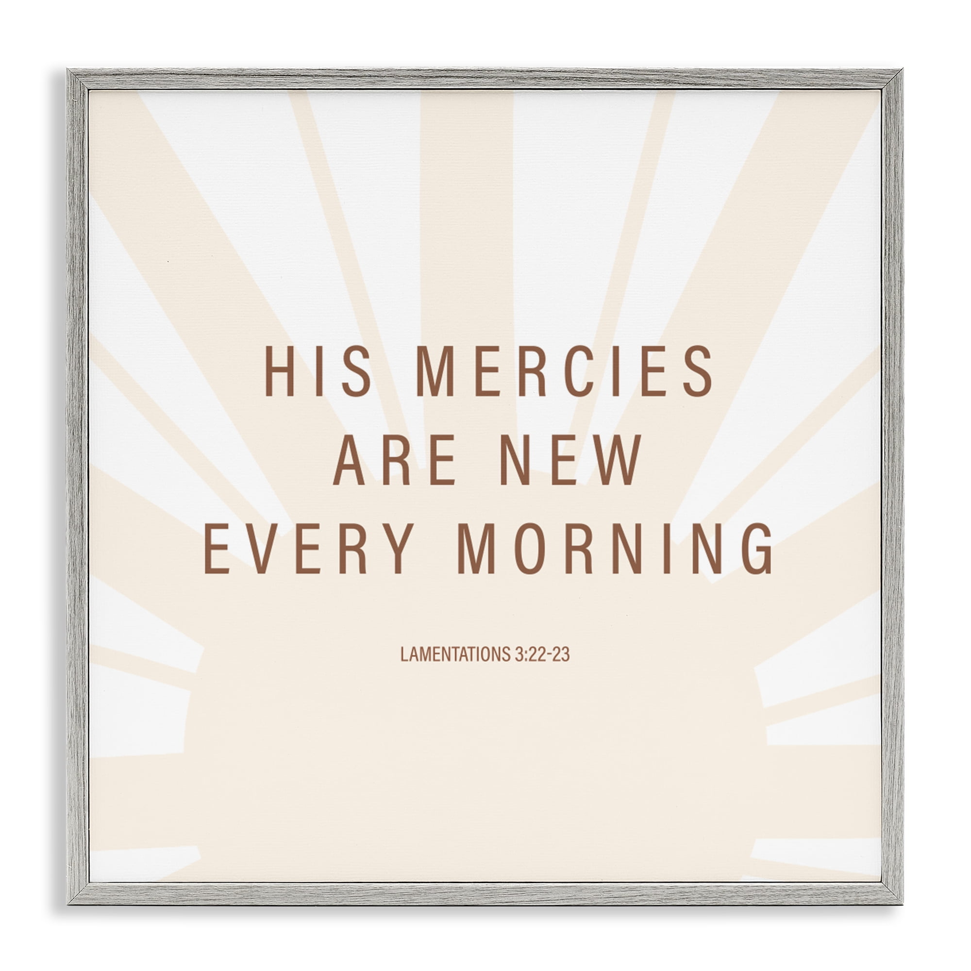 Stupell Industries His Mercies Are New Gray Framed Giclee Art, design by SD Graphics Studio