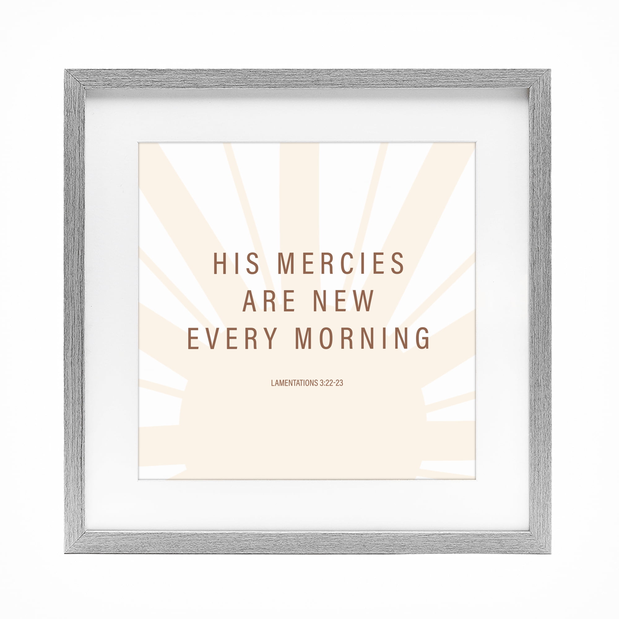 Stupell Industries His Mercies Are New Gray Framed Print Under Glass, design by SD Graphics Studio