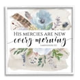 thumbnail image 1 of Stupell Industries His Mercies Are New Lamentations 3:23 Blue Florals Religious Painting White Framed Art Print Wall Art, 24 x 24, 1 of 8