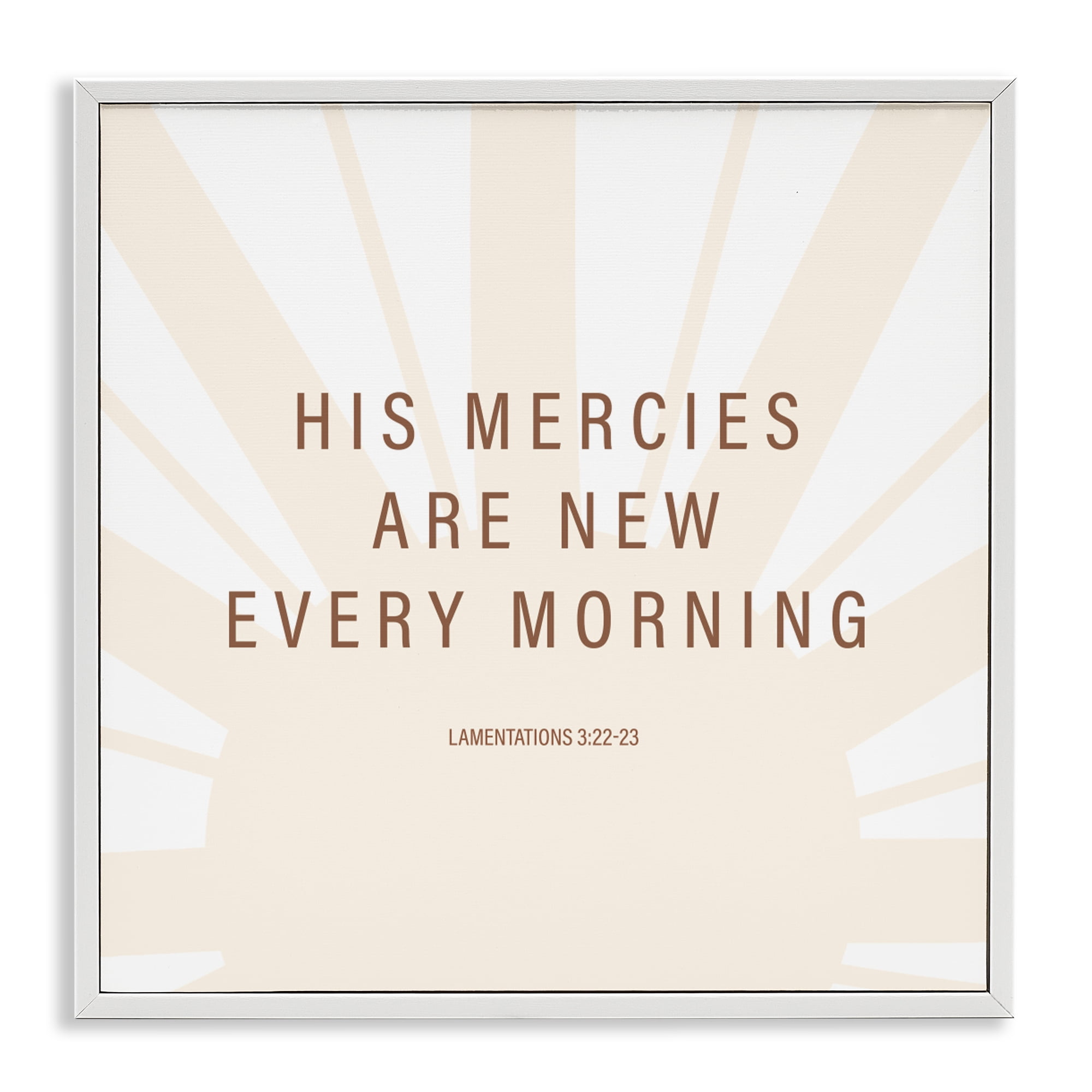 Stupell Industries His Mercies Are New White Framed Giclee Art, design by SD Graphics Studio