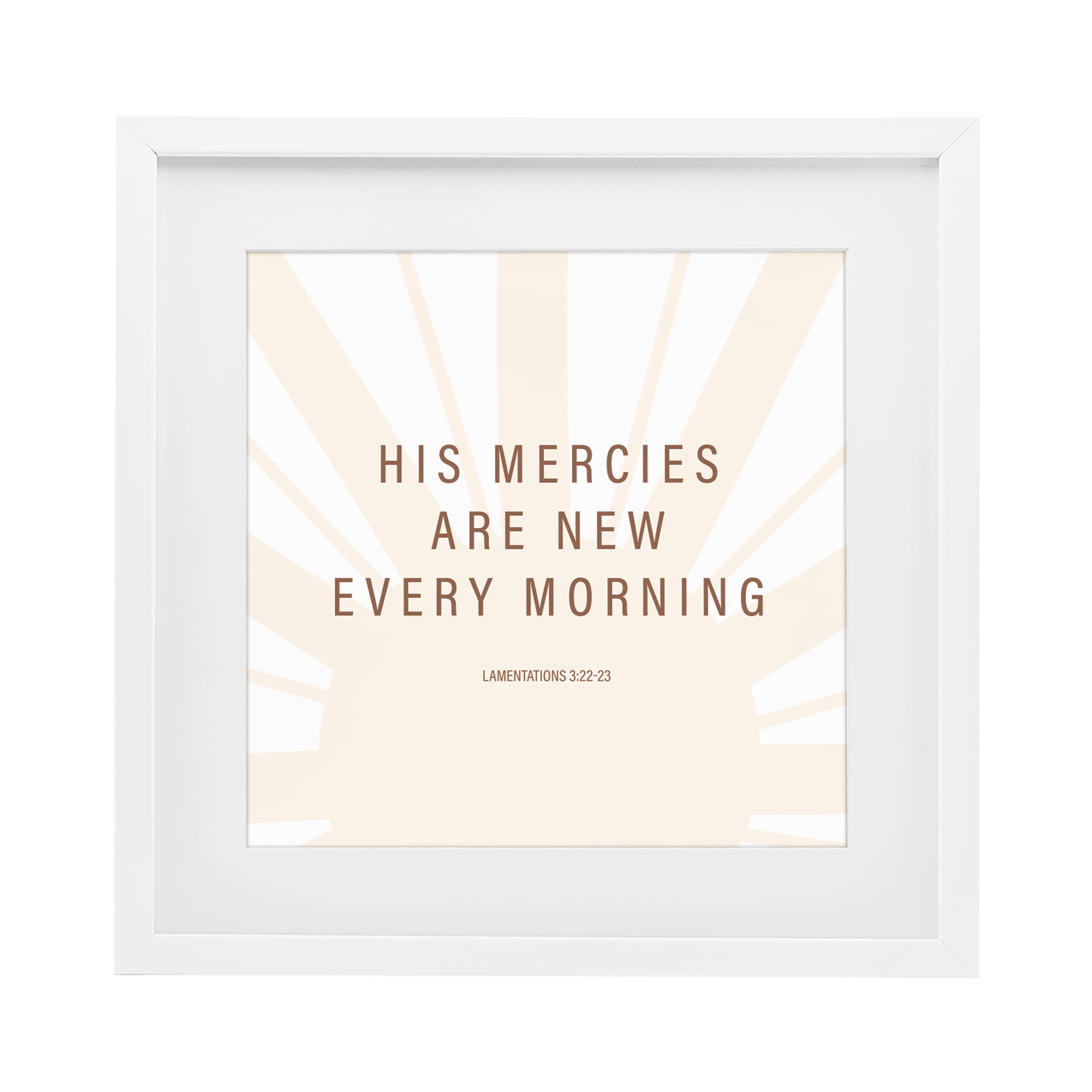 Stupell Industries His Mercies Are New White Framed Print Under Glass, design by SD Graphics Studio