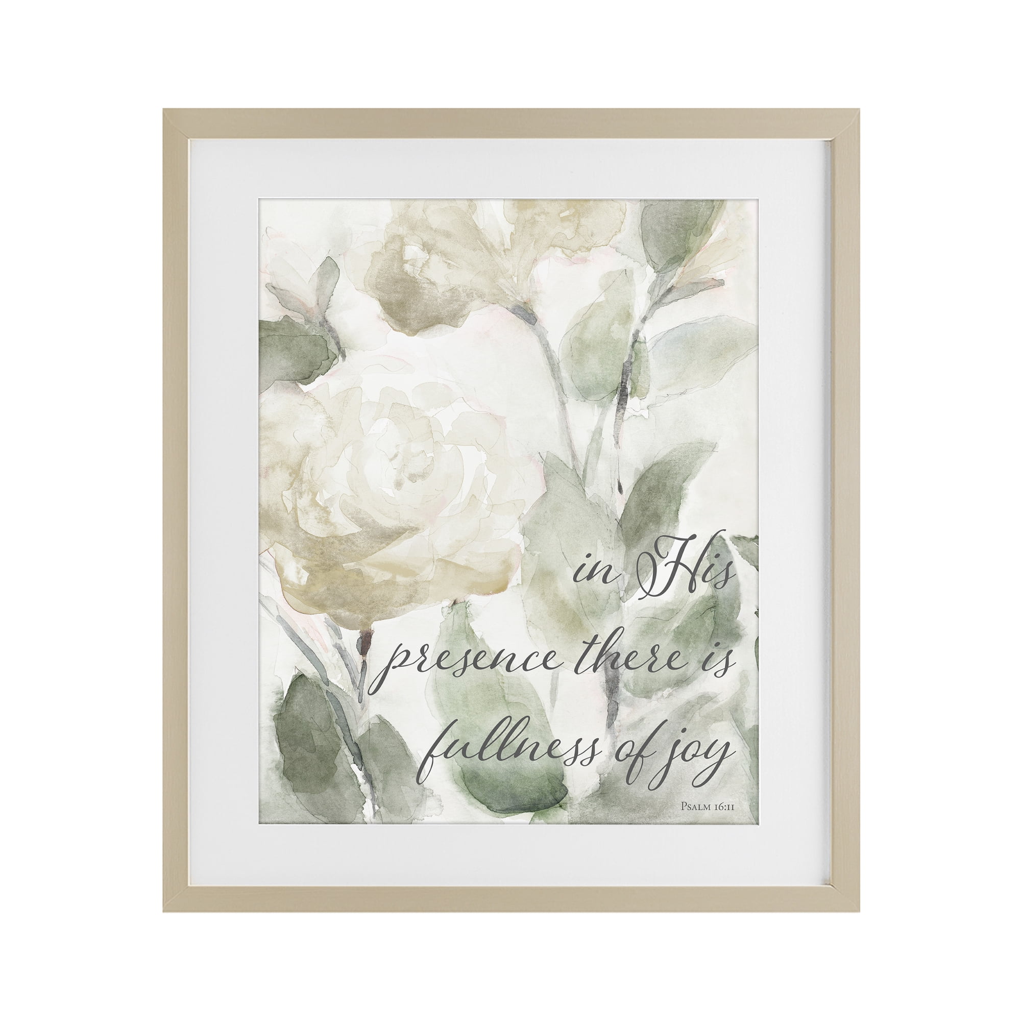 Stupell Industries His Presence Floral Scripture Birch Framed Print Under Glass, design by Lanie Loreth