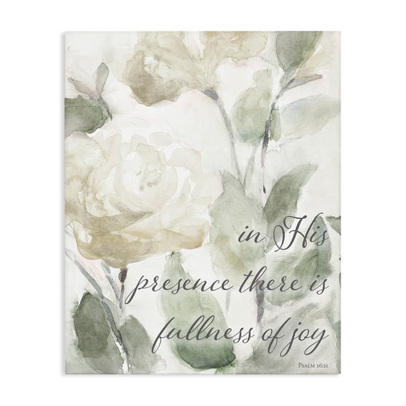 Stupell Industries Farmhouse His Presence Floral Scripture Canvas Art, 36 x 48, by Lanie Loreth