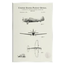 Stupell Industries Historic Aircraft Patent Diagram Graphic Art Unframed Art Print Wall Art, Design by Karl Hronek