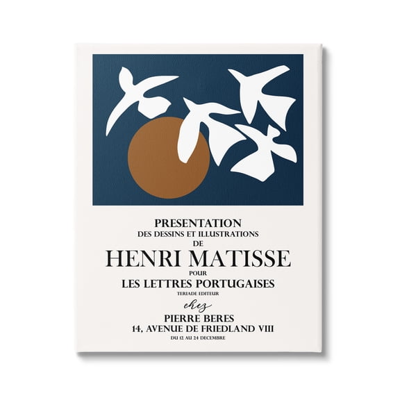 Stupell Industries Historic Matisse Birds Flying Sun Collage Flyer Canvas Wall Art, 30 x 40, Design by Ros Ruseva