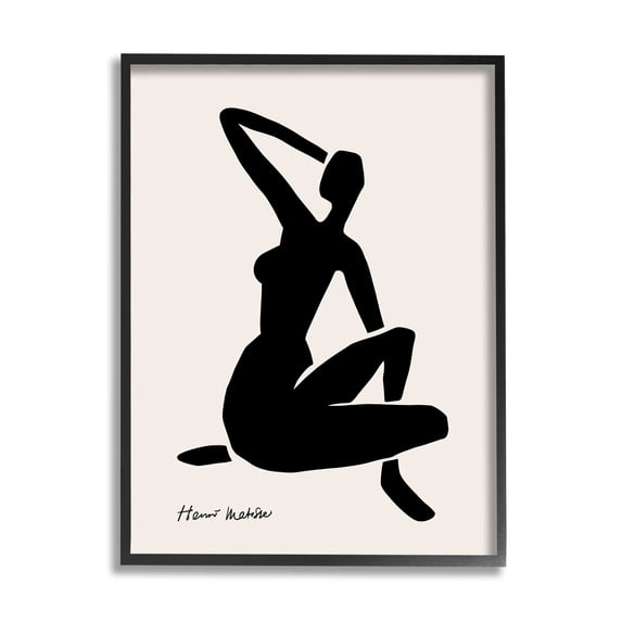 Stupell Industries Historic Matisse Woman Sitting Minimal Silhouette Framed Wall Art, 11 x 14, Design by Ros Ruseva