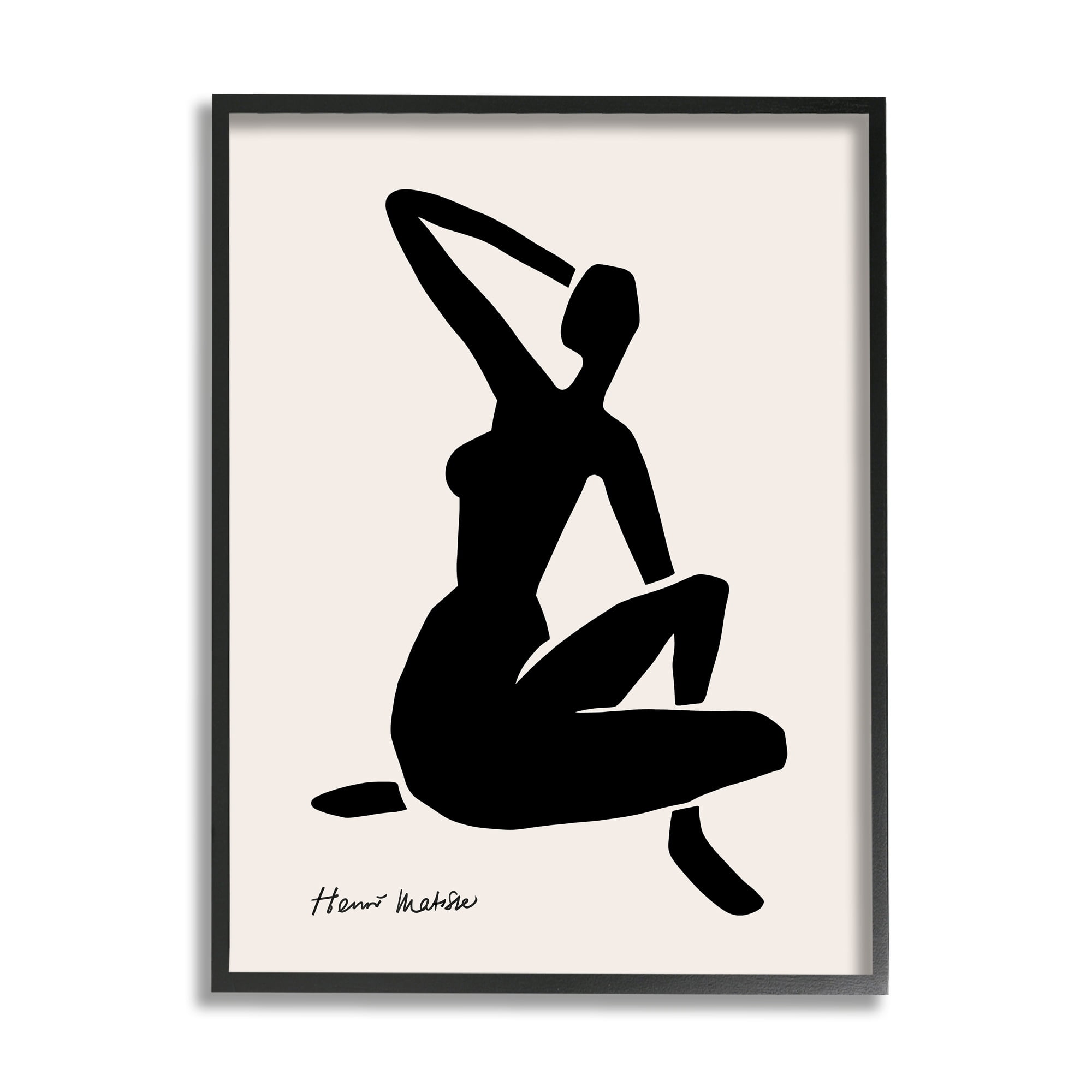 Stupell Industries Historic Matisse Woman Sitting Minimal Silhouette Framed Wall Art, 24 x 30, Design by Ros Ruseva