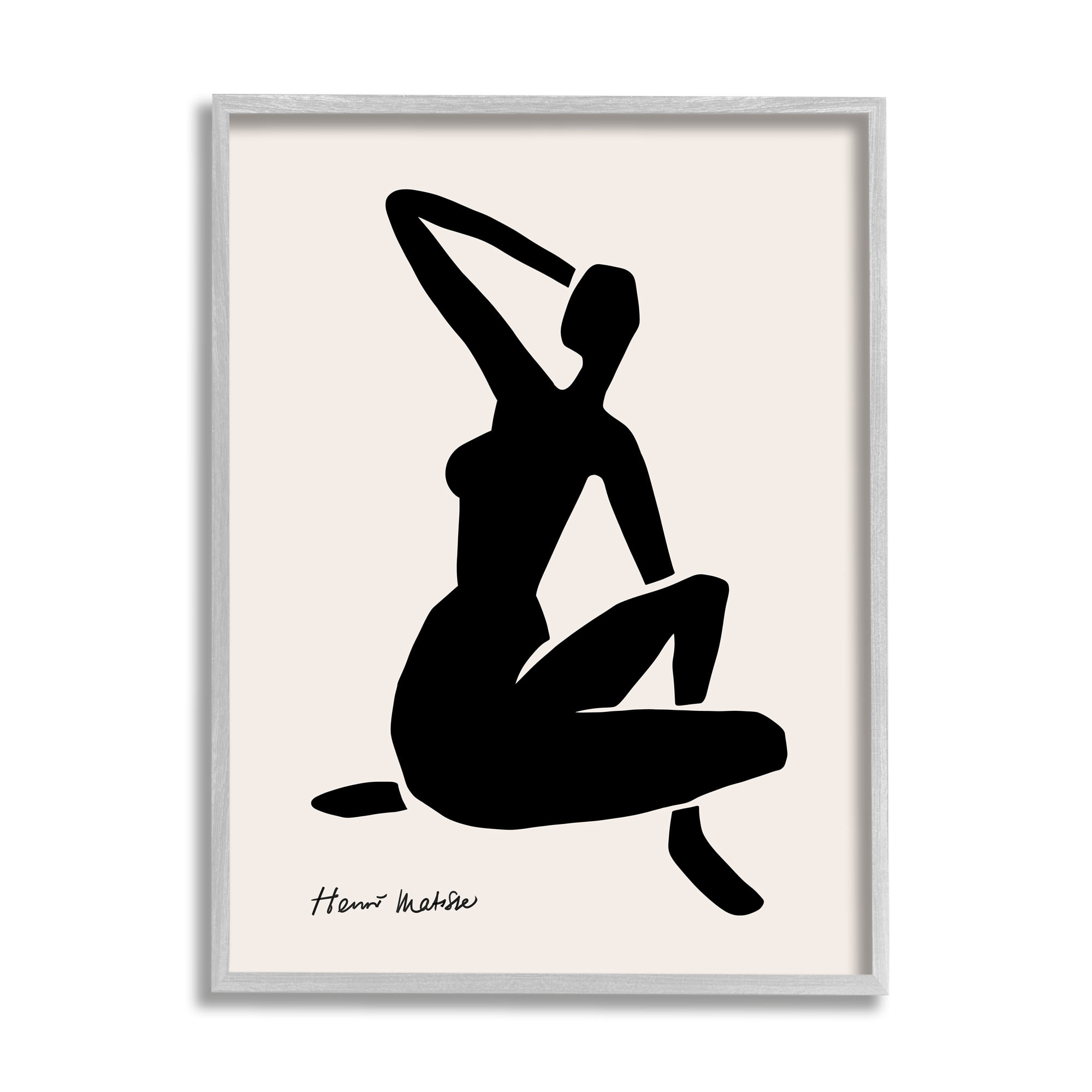 Stupell Industries Historic Matisse Woman Sitting Minimal Silhouette Framed Wall Art, 24 x 30, Design by Ros Ruseva