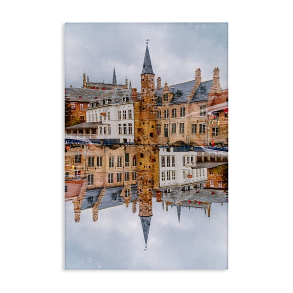 Stupell Industries Historical Architecture Reflection Canvas Wall Art design by Robin Vandenabeele, 36 x 24