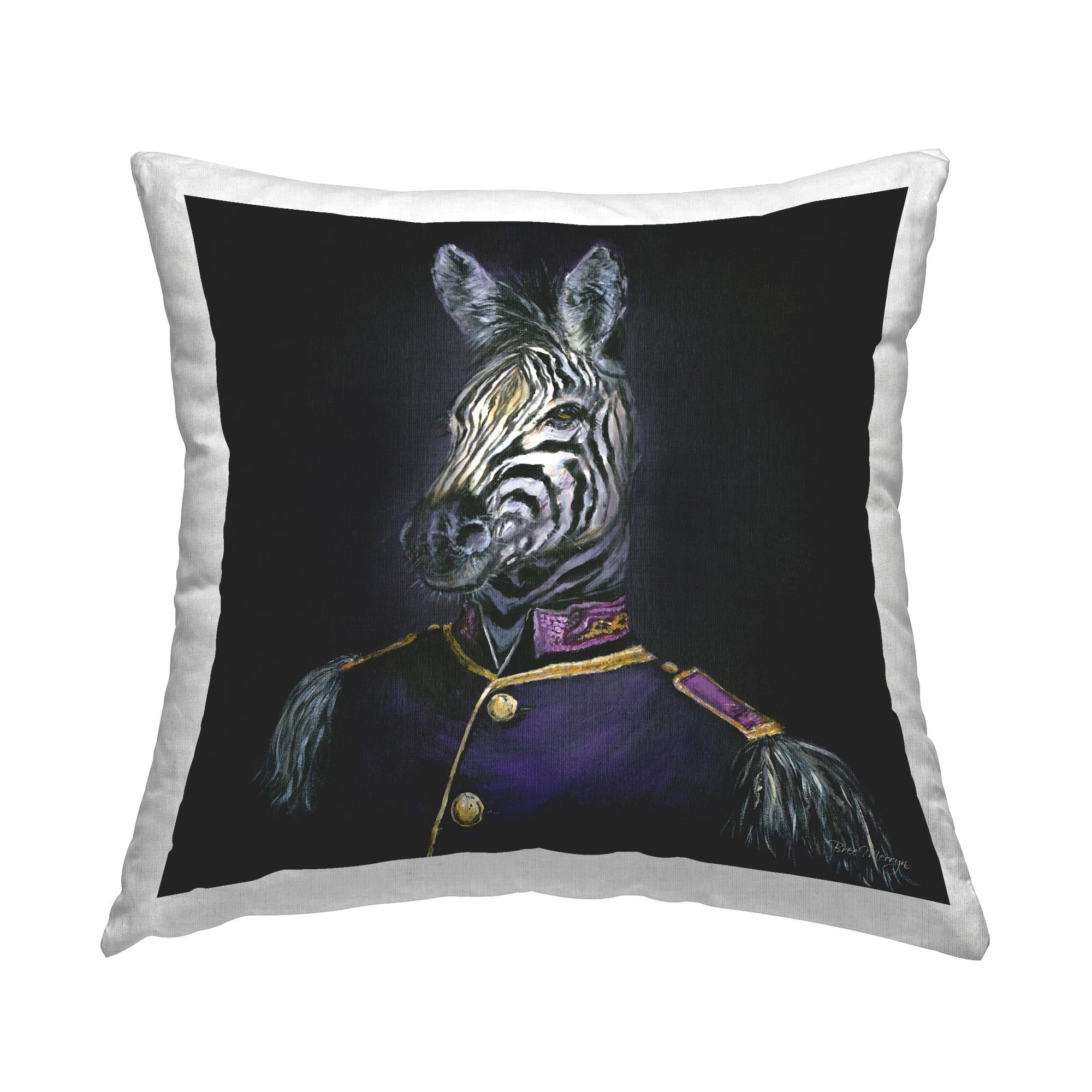 Stupell Industries Historical Coat Zebra Decorative Printed Throw Pillow Design by Bree Merryn.