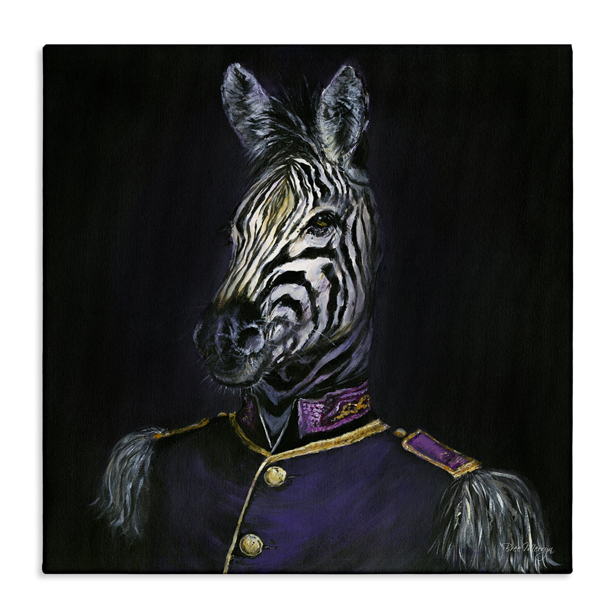 Stupell Industries Historical Coat Zebra Novelty & Humor Painting Wrapped Canvas Art Print Wall Art, 24 x 24