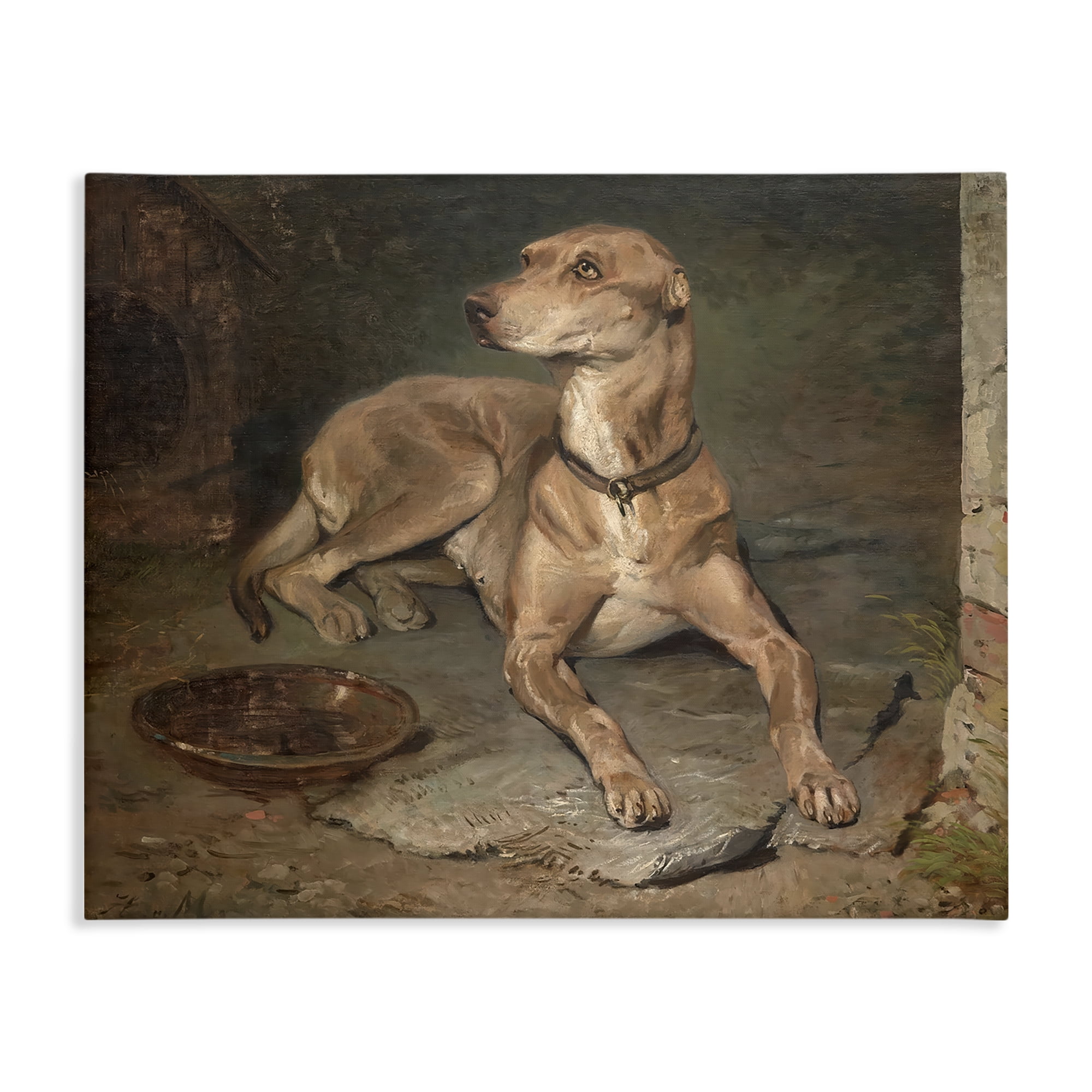 Stupell Industries Historical Dog & Bowl Canvas Wall Art, design by Lil' Rue