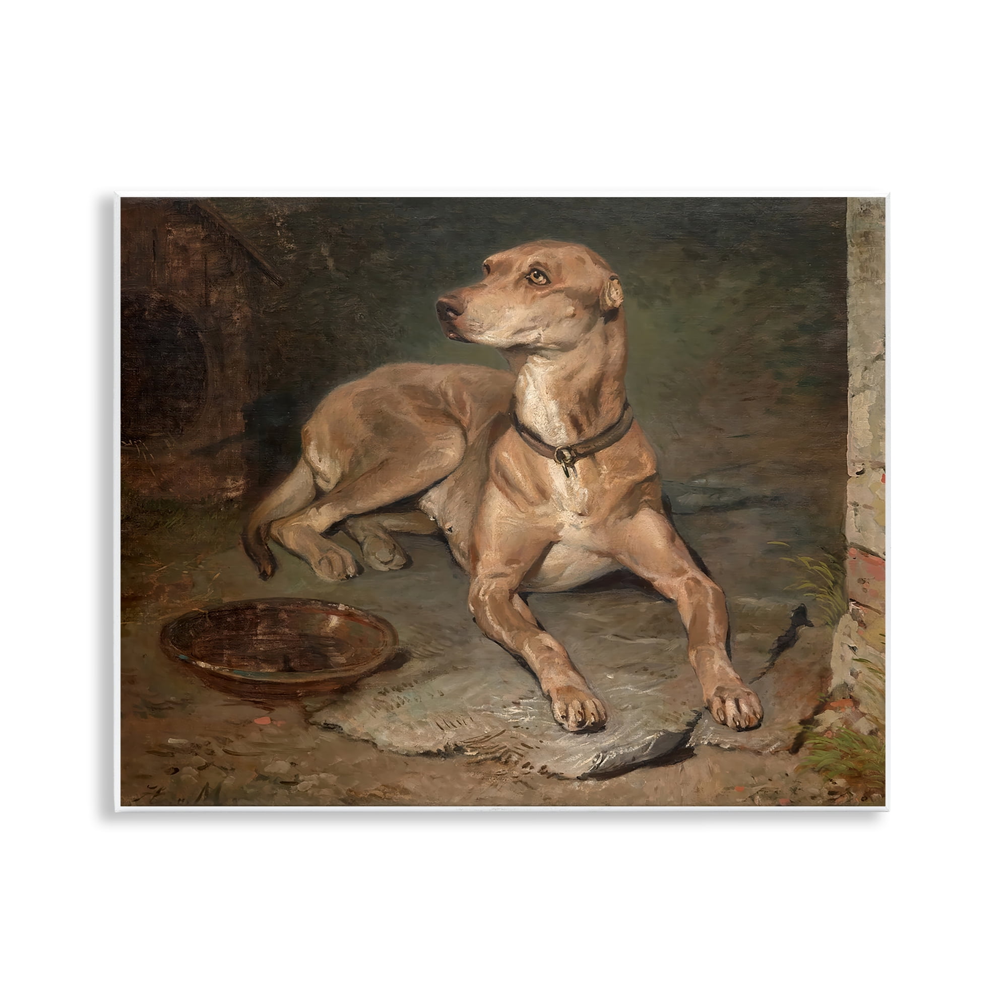 Stupell Industries Historical Dog & Bowl Wall Plaque Art, design by Lil' Rue