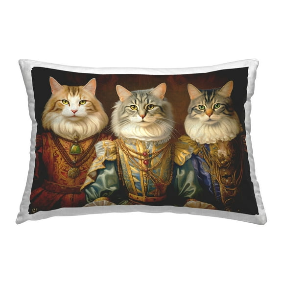 Stupell Industries Historical Fashion Cats Decorative Printed Throw Pillow Design by Michael David Ward