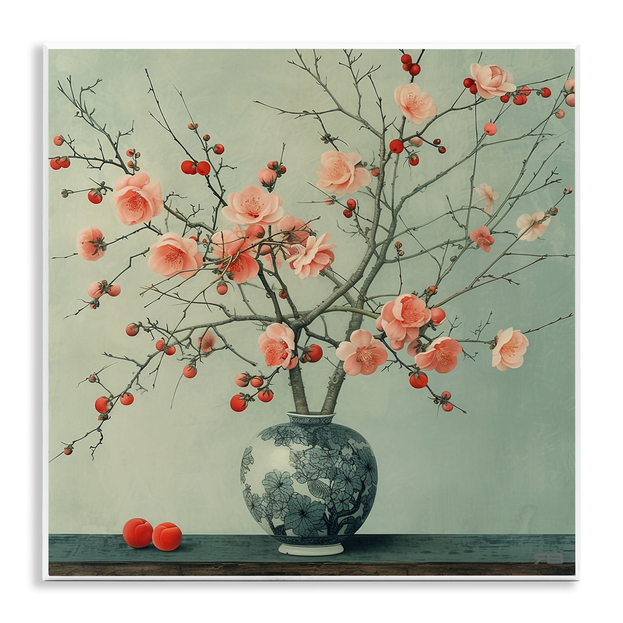 Stupell Industries Historical Flower Vase Plants & Flowers Painting Unframed Art Print Wall Art, 12 x 12