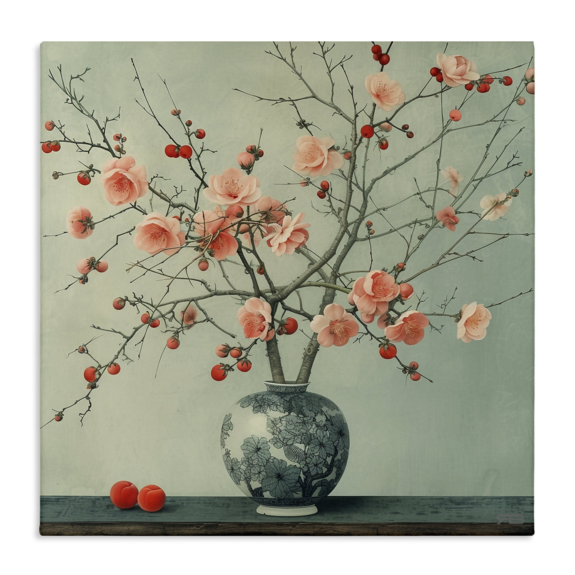 Stupell Industries Historical Flower Vase Plants & Flowers Painting Wrapped Canvas Art Print Wall Art, 36 x 36