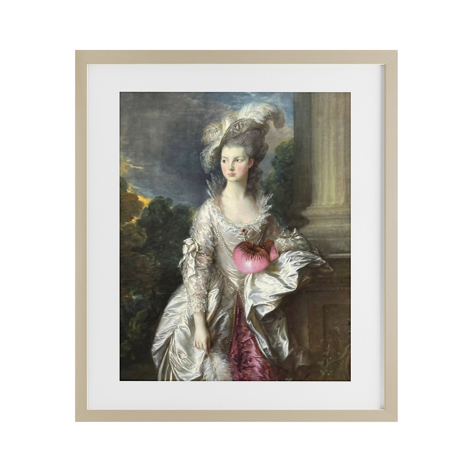 Stupell Industries Historical Lady with Boxing Glove Birch Framed Print Under Glass, design by Grotto Studios