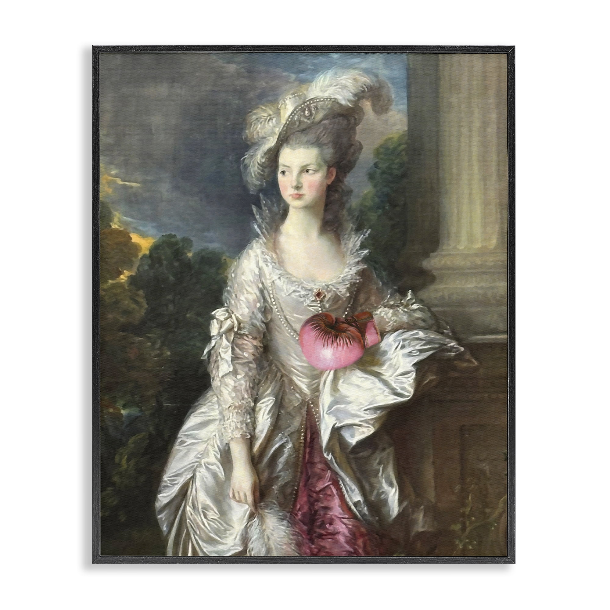 Stupell Industries Historical Lady with Boxing Glove Black Framed Giclee Art, design by Grotto Studios