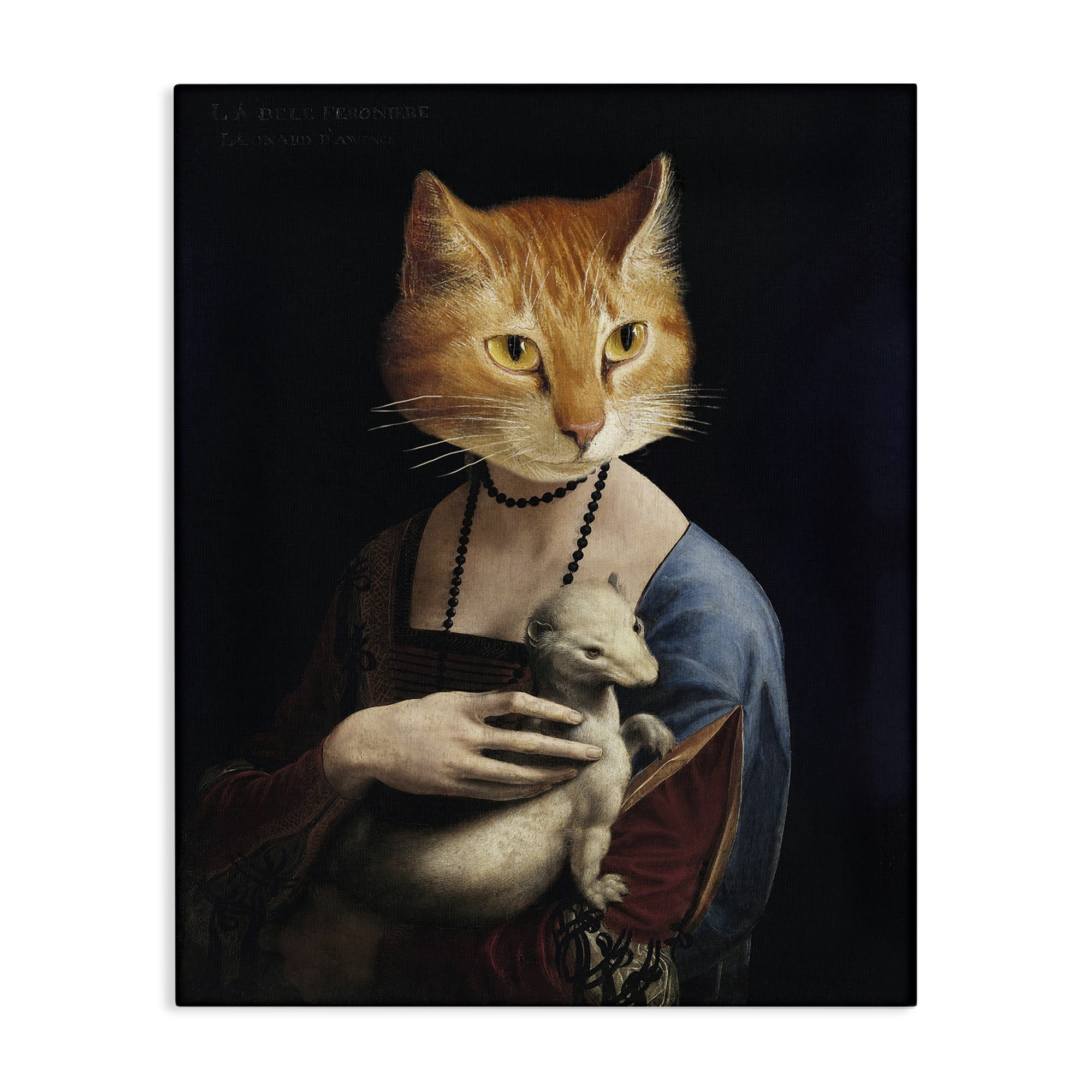 Stupell Industries Historical Portrait Cat Novelty & Humor Painting Wrapped Canvas Art Print Wall Art, 16 x 20
