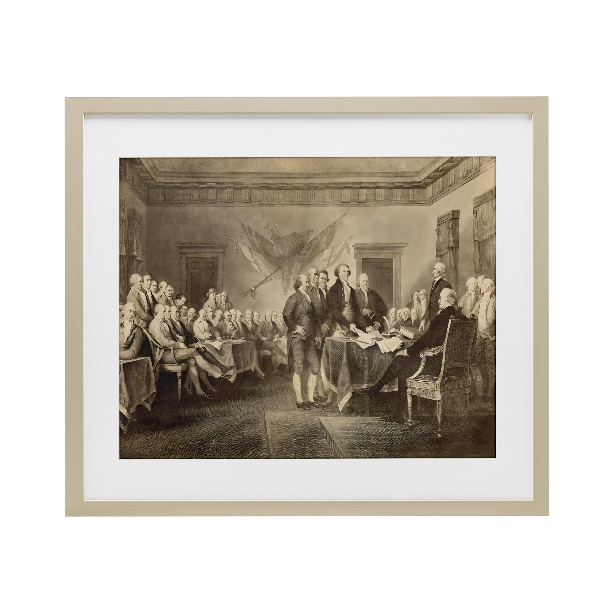 Stupell Industries Historical Signing Of Declaration Birch Framed Print Under Glass, design by Arlington Prints