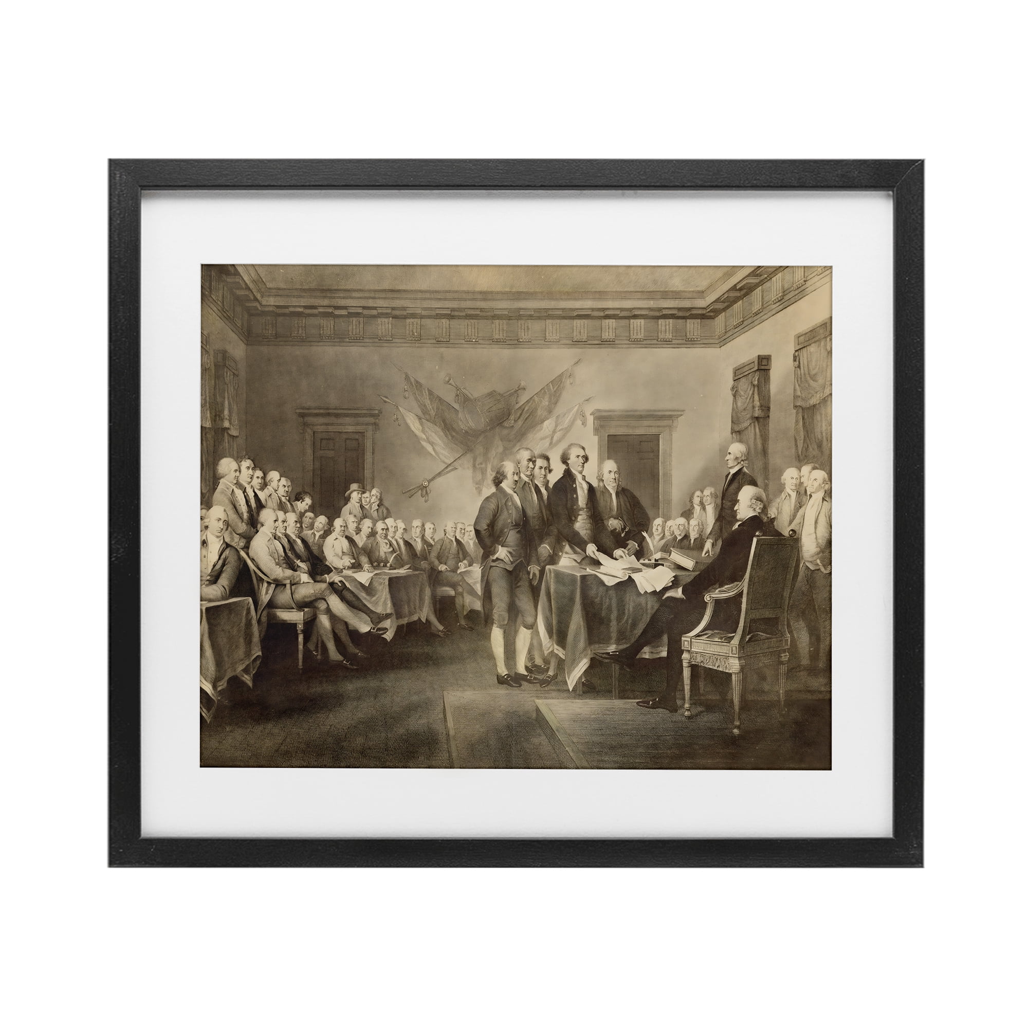 Stupell Industries Historical Signing Of Declaration Black Framed Print Under Glass, design by Arlington Prints