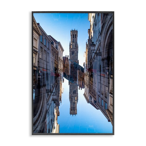 Stupell Industries Historical Urban Reflection Black Framed Giclee Art design by Robin Vandenabeele, 18 x 12