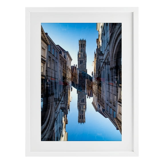 Stupell Industries Historical Urban Reflection White Framed Print Under Glass design by Robin Vandenabeele, 23 x 17
