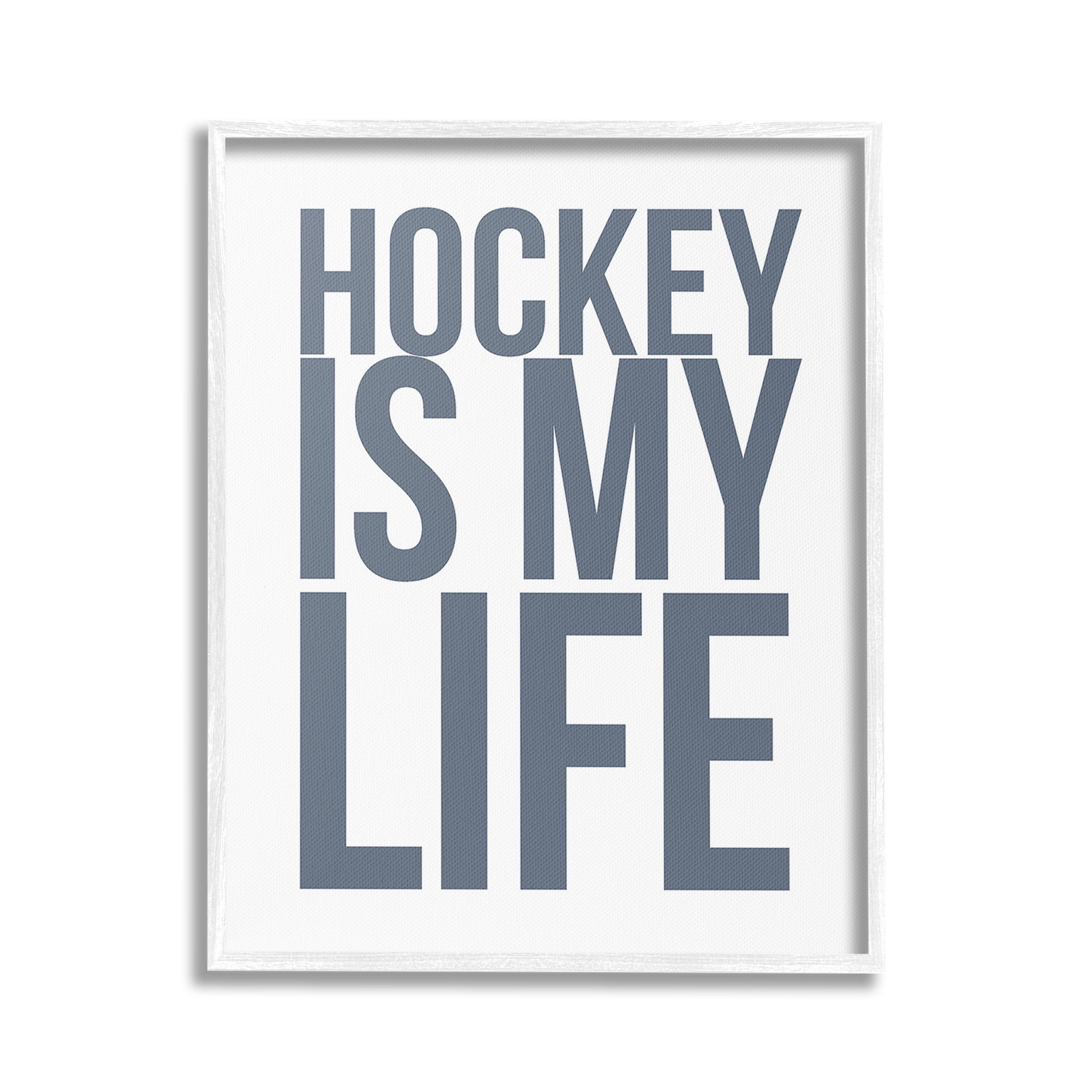Stupell Industries Hockey Is Life Sports Painting White Framed Art Print Wall Art, 24 x 30