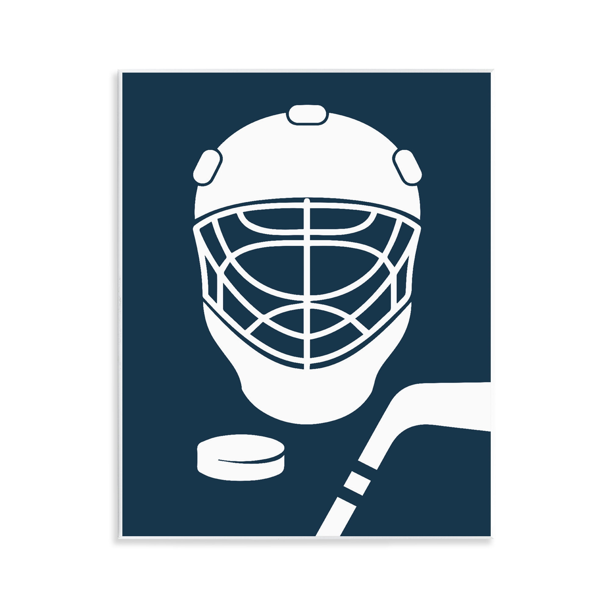 Stupell Industries Hockey Mask Blue & White Wall Plaque Art, design by Melody Hogan