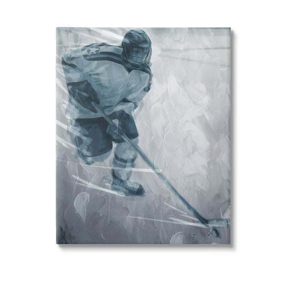 Stupell Industries Hockey Player on Ice Sports Painting Gallery Wrapped Canvas Art Print Wall Art, 16 x 20