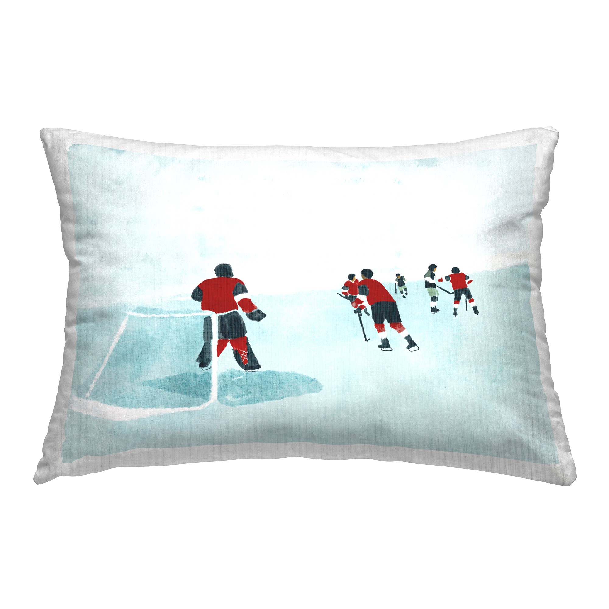 Stupell Industries Hockey Players on Ice Decorative Printed Throw Pillow Design by Daphne Polselli.