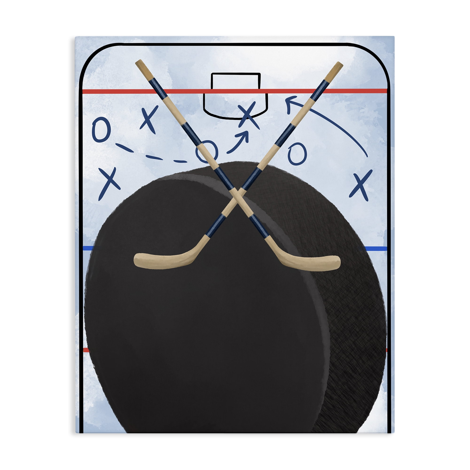 Stupell Industries Hockey Rink Tactics Canvas Wall Art, design by Jennifer Stith