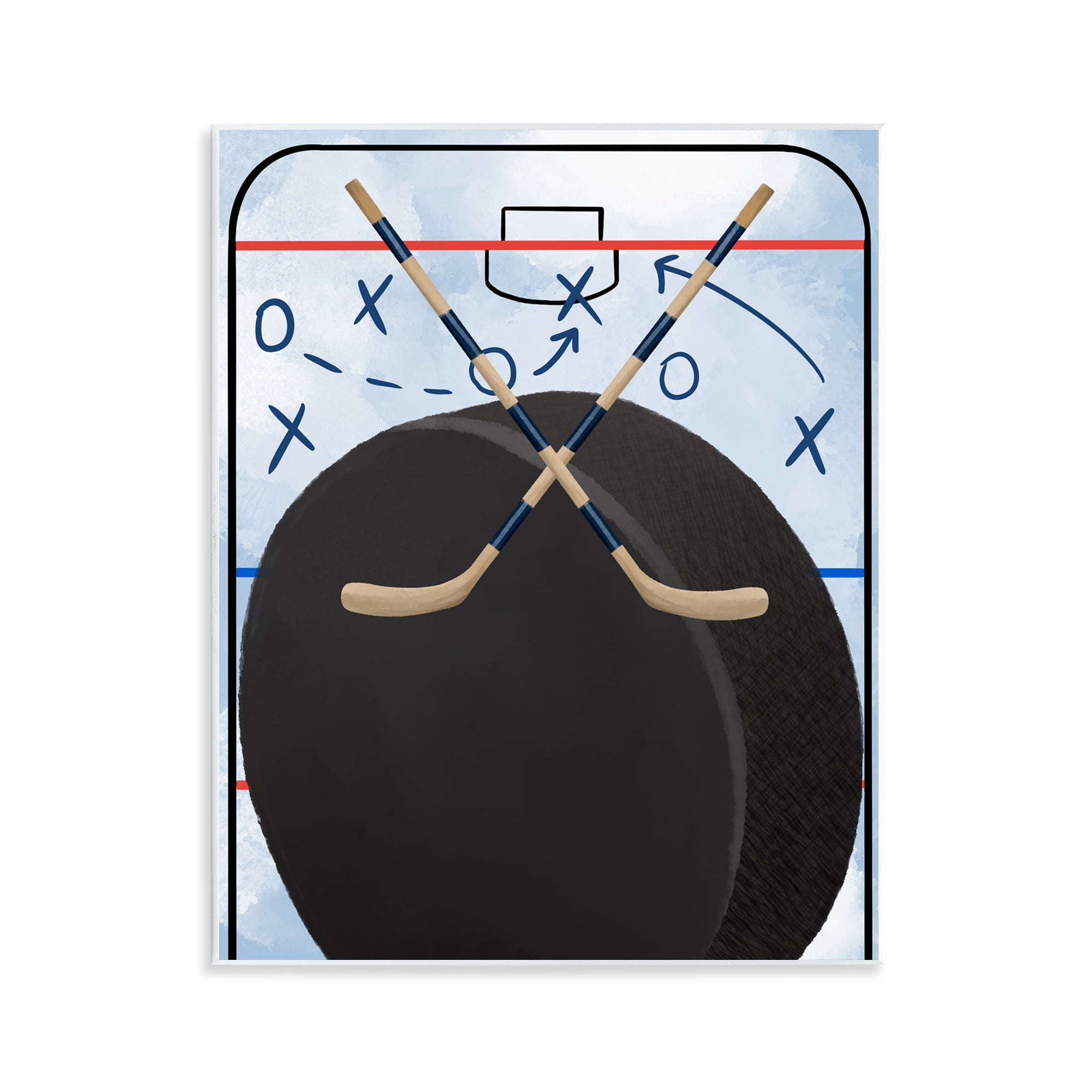 Stupell Industries Hockey Rink Tactics Wall Plaque Art, design by Jennifer Stith