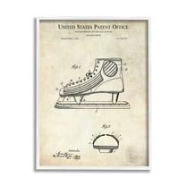 Stupell Industries Hockey Skate Shoe Labeled Diagram Patent Text Framed Wall Art, 24 x 30, Design by Karl Hronek