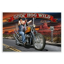 Stupell Industries Hog Wild Chopper Bike Animals & Insects Painting Unframed Art Print Wall Art, 15 x 10