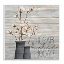 Stupell Industries Hogar Dulce Hogar con Algodón Inspirational Quotes & Sayings Painting Unframed Art Print Wall Art, 12 x 12