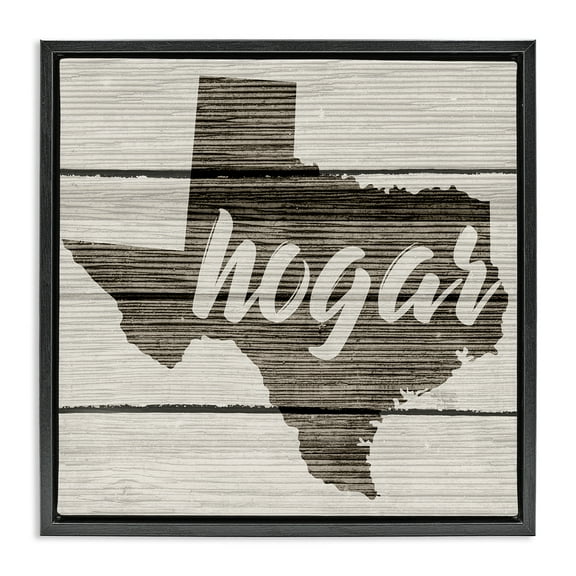 Stupell Industries Hogar Estado de Texas U.S. States and Territories Painting Black Floater Framed Art Print Wall Art, 18 x 18