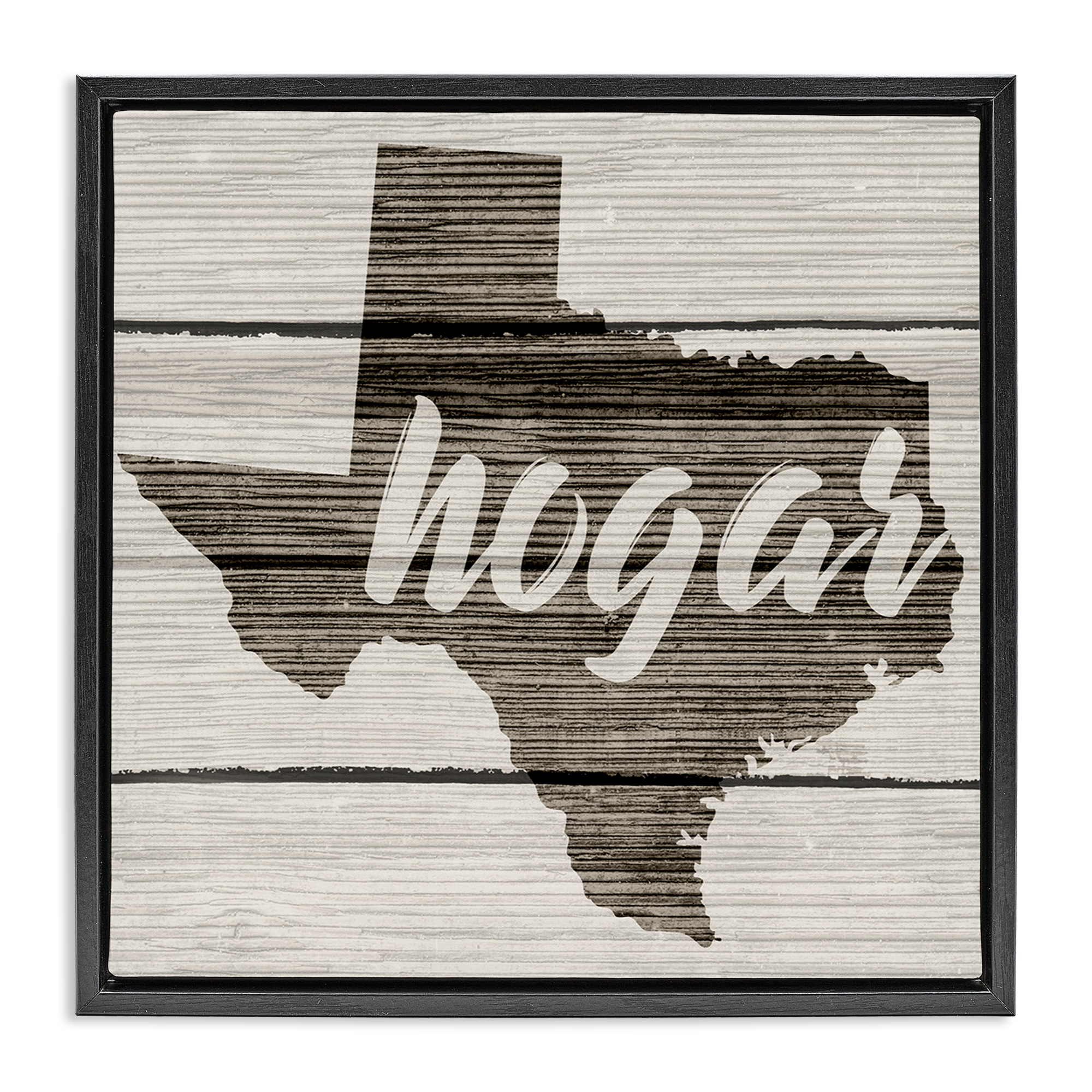 Stupell Industries Hogar Estado de Texas U.S. States and Territories Painting Black Floater Framed Art Print Wall Art, 25 x 25