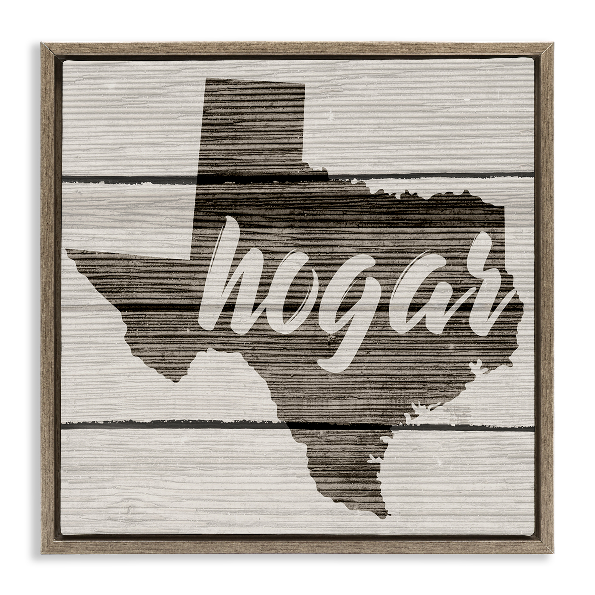 Stupell Industries Hogar Estado de Texas U.S. States and Territories Painting Brown Floater Framed Art Print Wall Art, 18 x 18