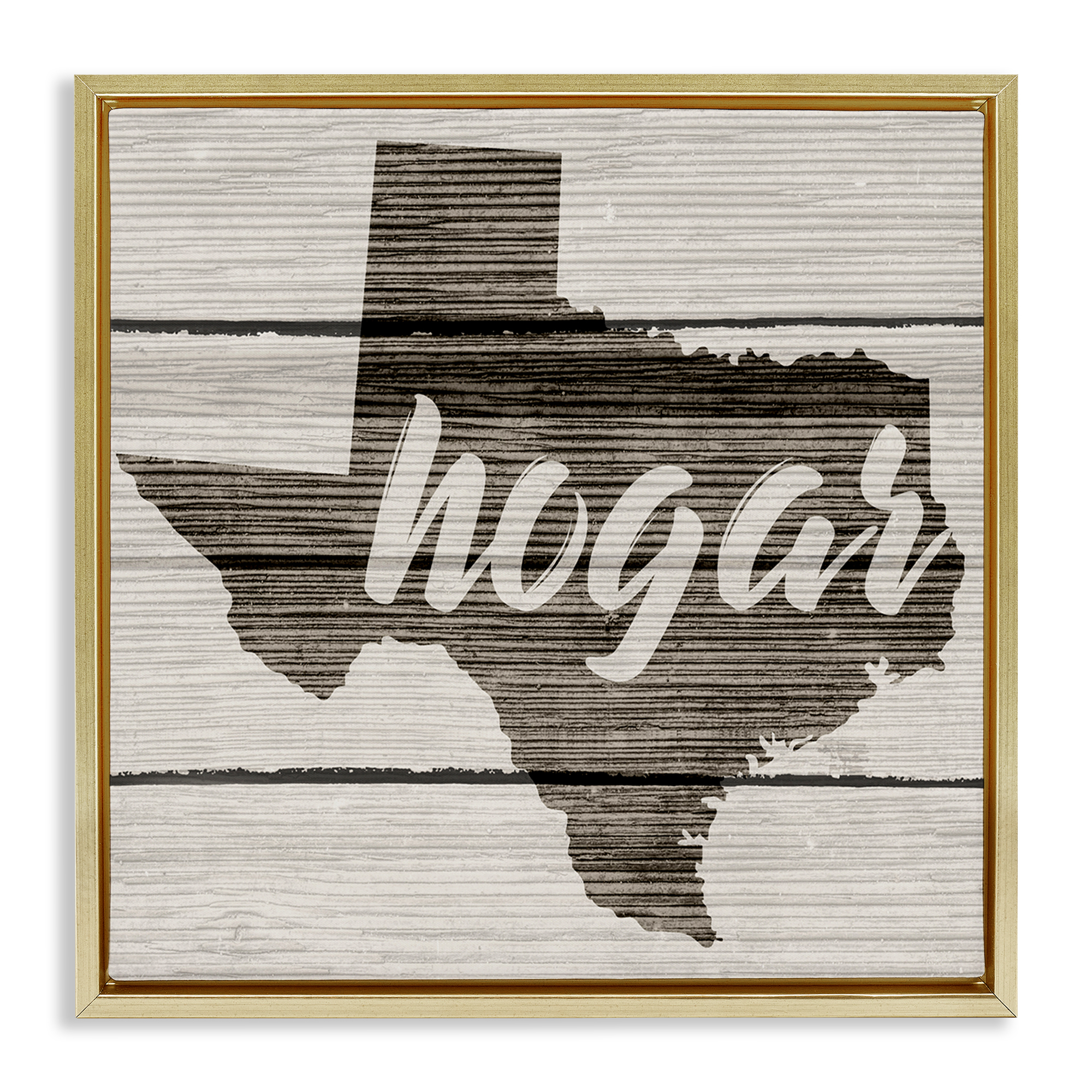 Stupell Industries Hogar Estado de Texas U.S. States and Territories Painting Gold Floater Framed Art Print Wall Art, 25 x 25