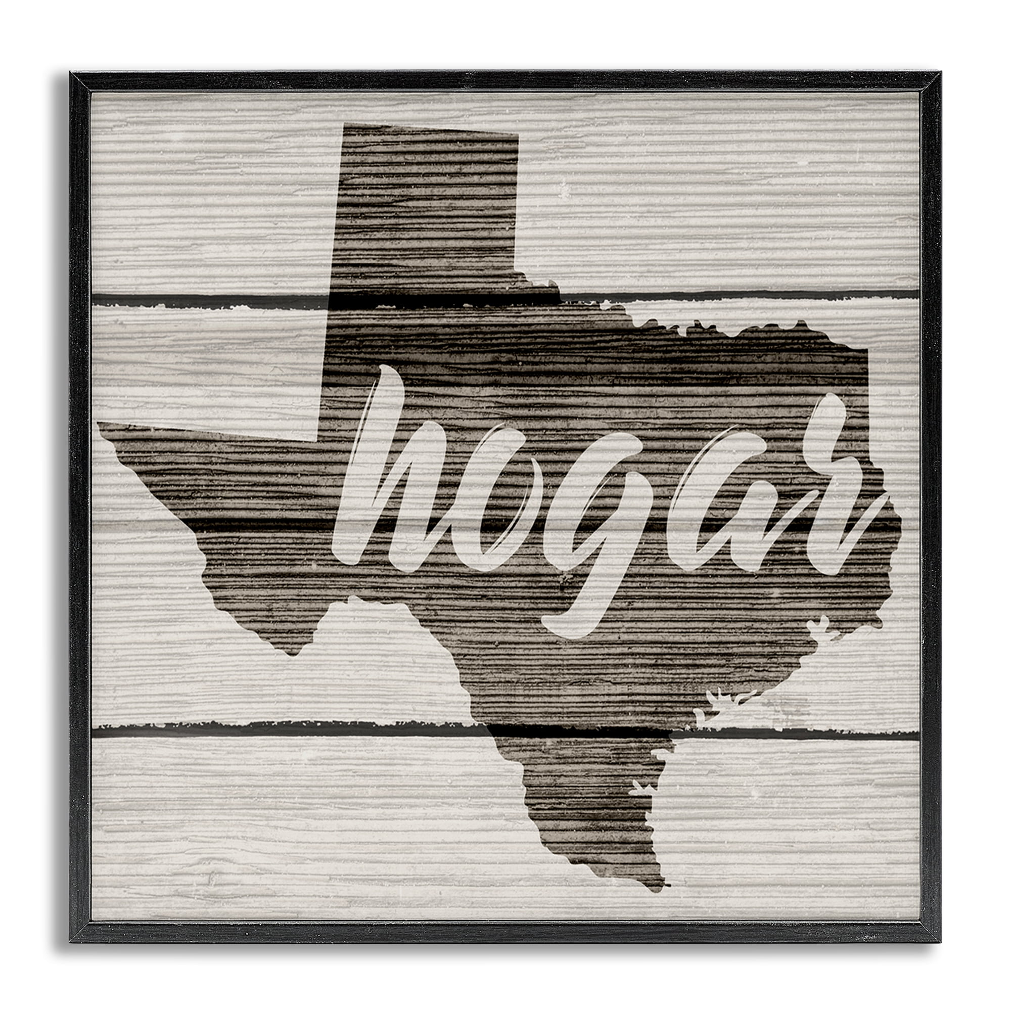 Stupell Industries Hogar Estado de Texas U.S. States and Territories Painting Gray Framed Art Print Wall Art, 17 x 17