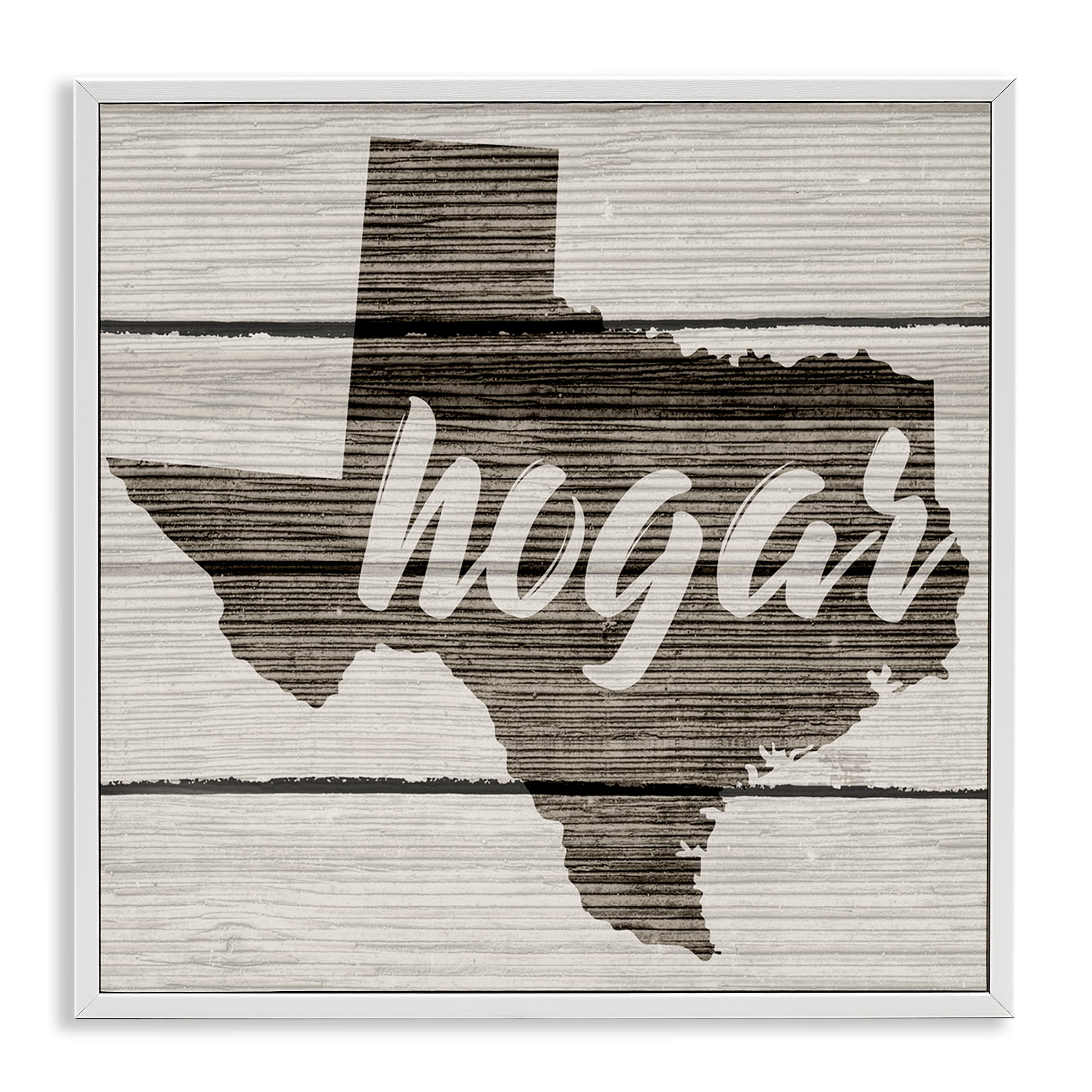 Stupell Industries Hogar Estado de Texas U.S. States and Territories Painting White Framed Art Print Wall Art, 12 x 12