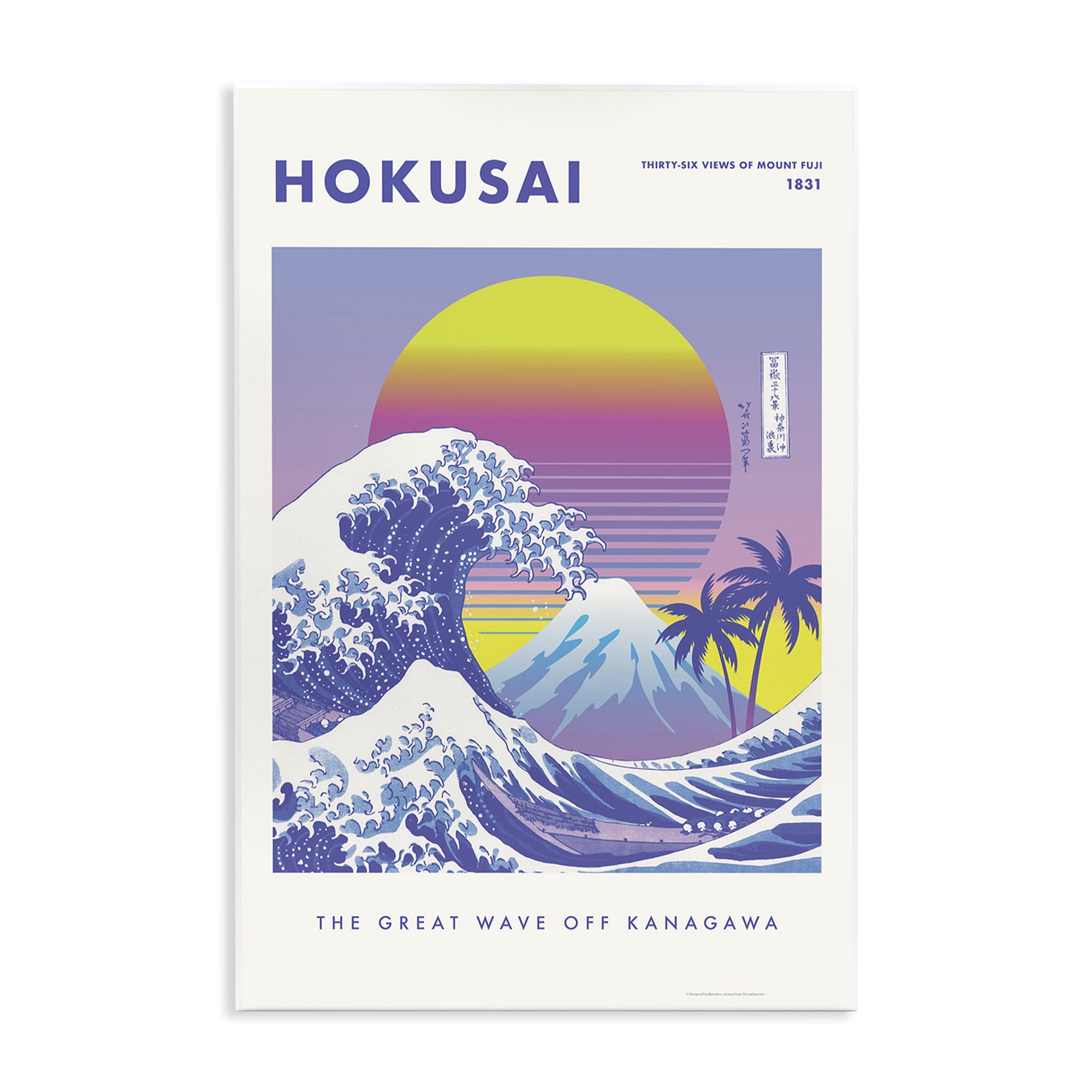 Stupell Industries Hokusai Tropical Wave Nautical & Beach Painting Unframed Art Print Wall Art, 13 x 19