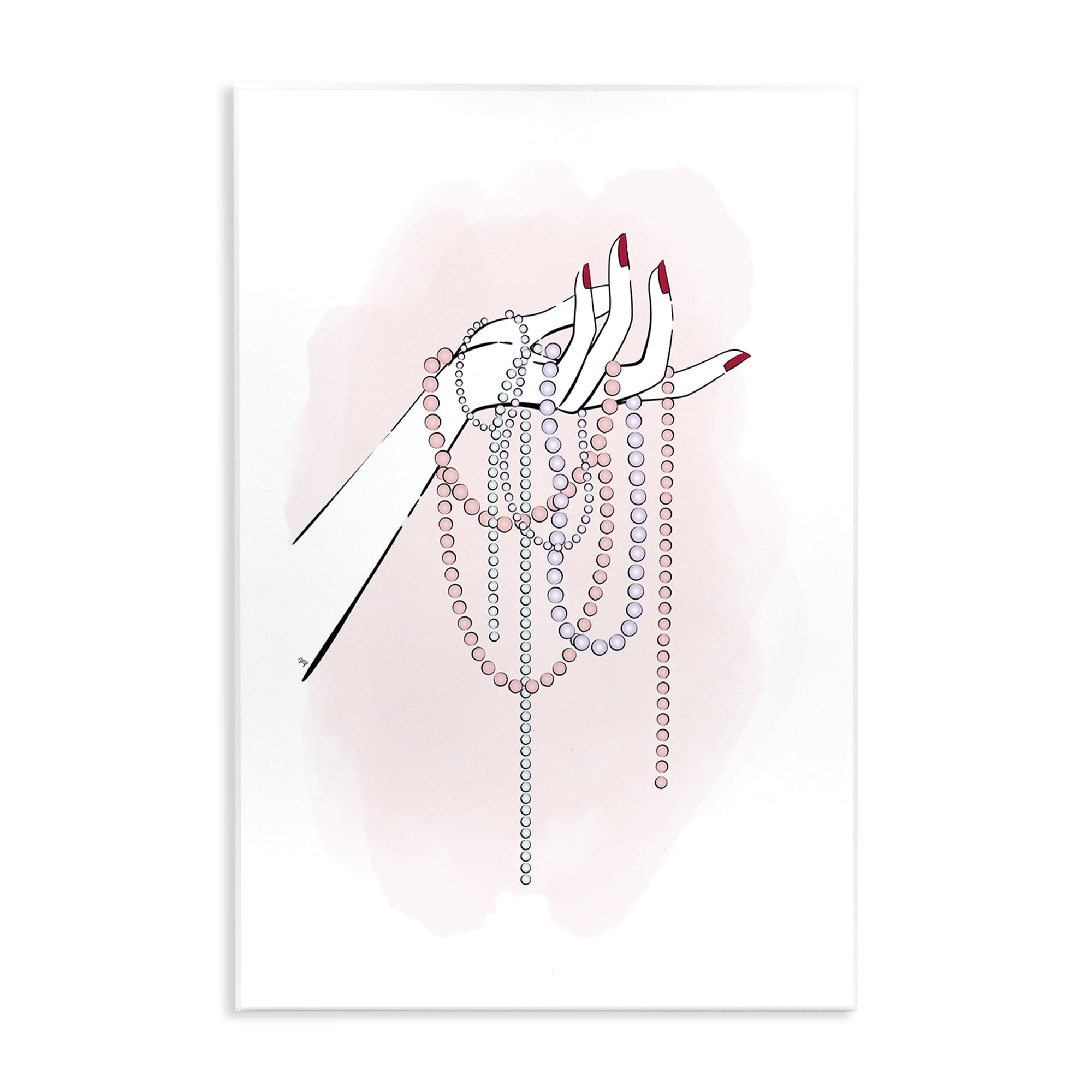 Stupell Industries Holding Beaded Jewelry Novelty Painting Unframed Art Print Wall Art, 10 x 15