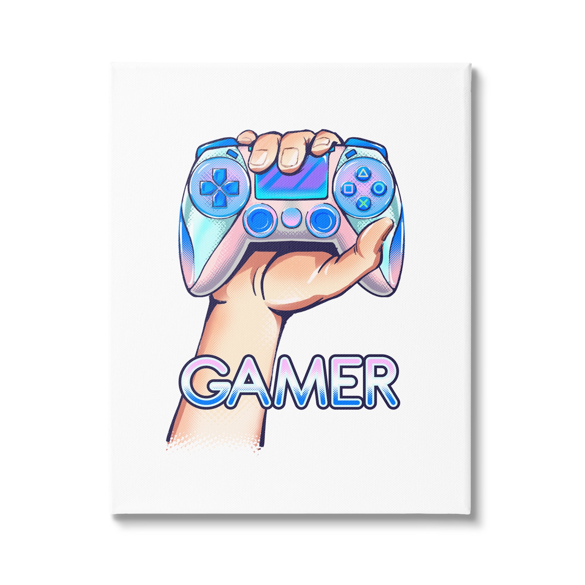 Stupell Industries Holding Gleaming Video Game Controller Gamer Text, 16 x 20, Design by Ziwei Li
