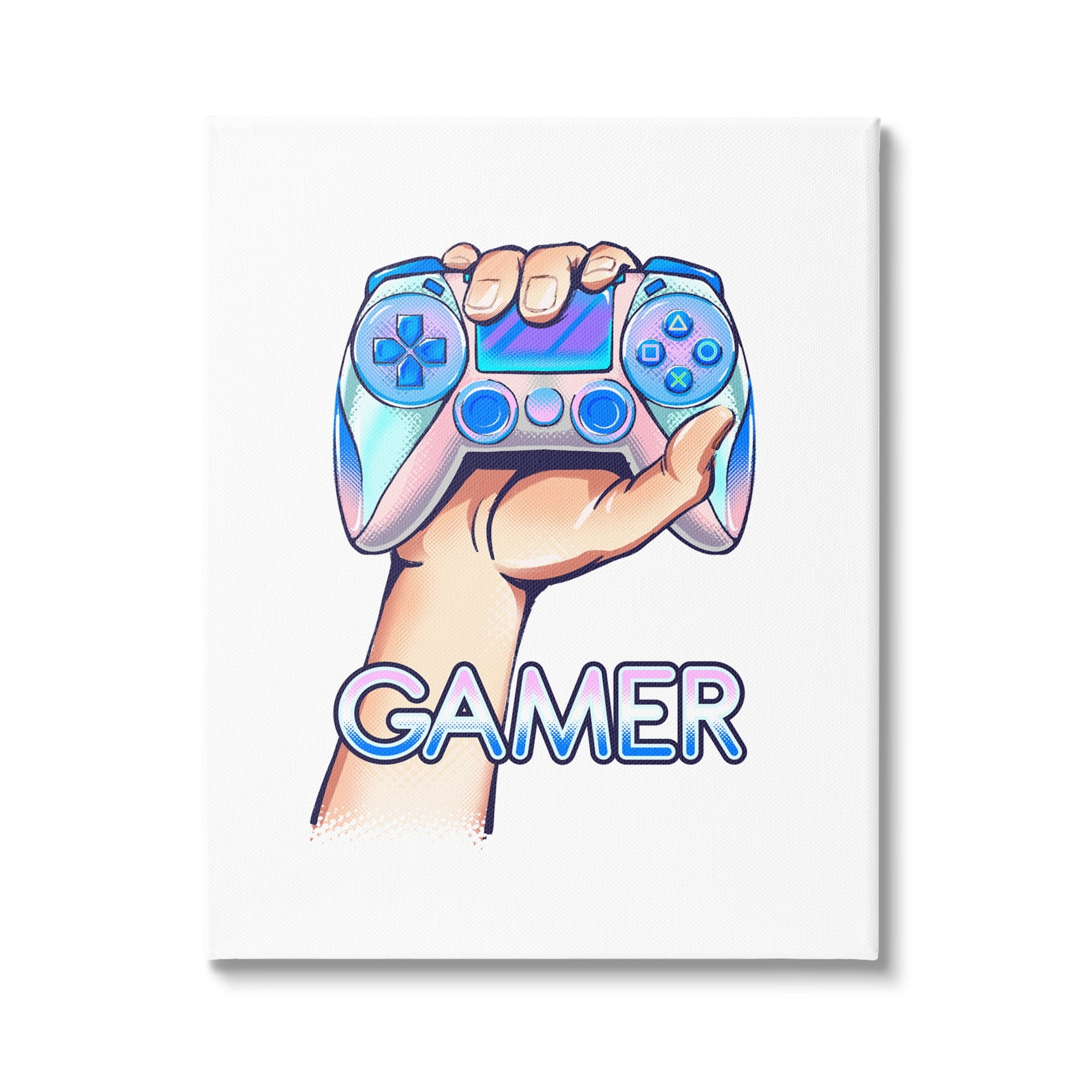 Stupell Industries Holding Gleaming Video Game Controller Gamer Text, 30 x 40, Design by Ziwei Li