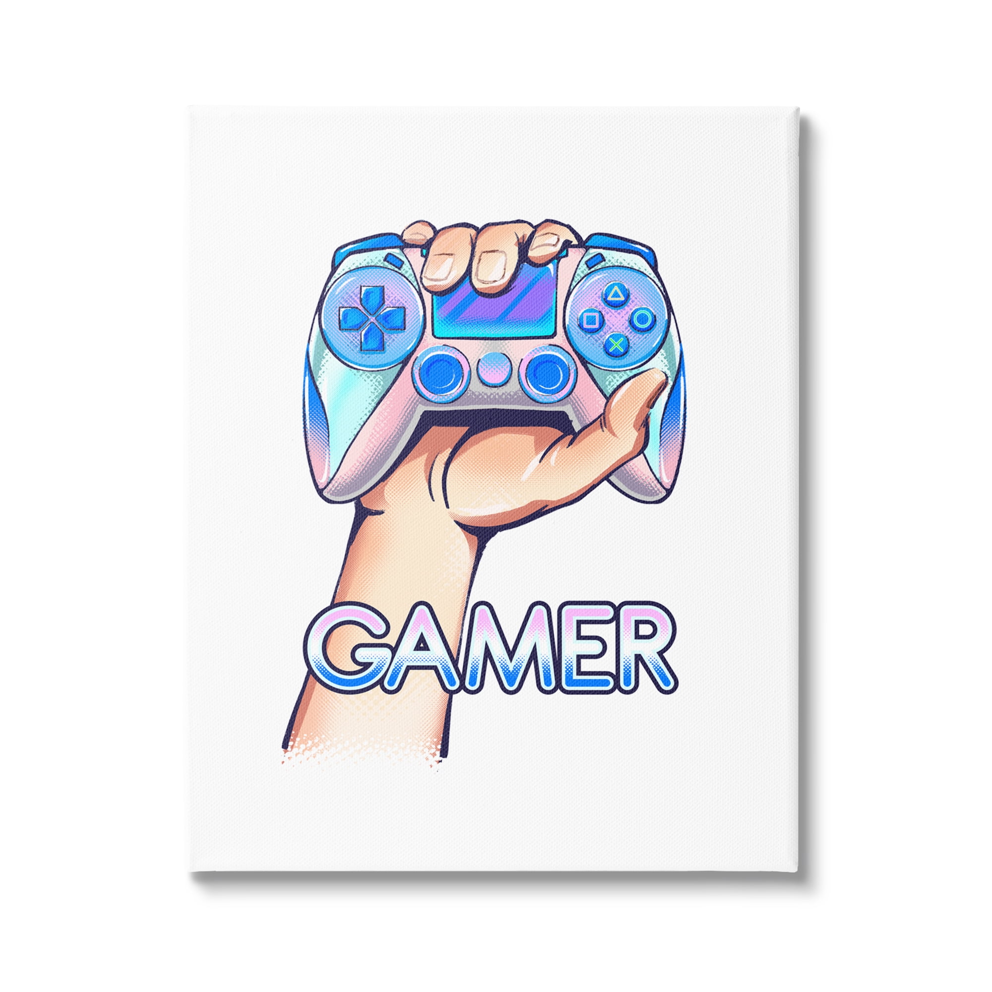 Stupell Industries Holding Gleaming Video Game Controller Gamer Text, 36 x 48, Design by Ziwei Li